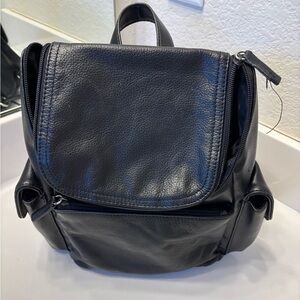 Black Leather Backpack